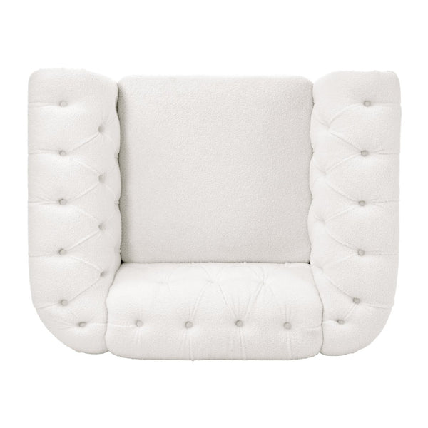 English Elm 1 Seater Teddy Velvet Accent Chair with Pocket Spring Support and Acrylic Legs W680P430879