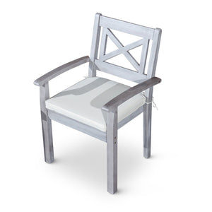 English Elm Dining Chairs Set of 2 – Silver Gray Eucalyptus Outdoor Armchairs with Detachable Cushions, Stackable, FSC-Certified B04657519