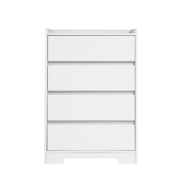 English Elm 4 Drawer Dresser with Anti-Tip Kit, Waterproof White Chest, Modern Sturdy Frame, Safe Smooth Drawers W132166400