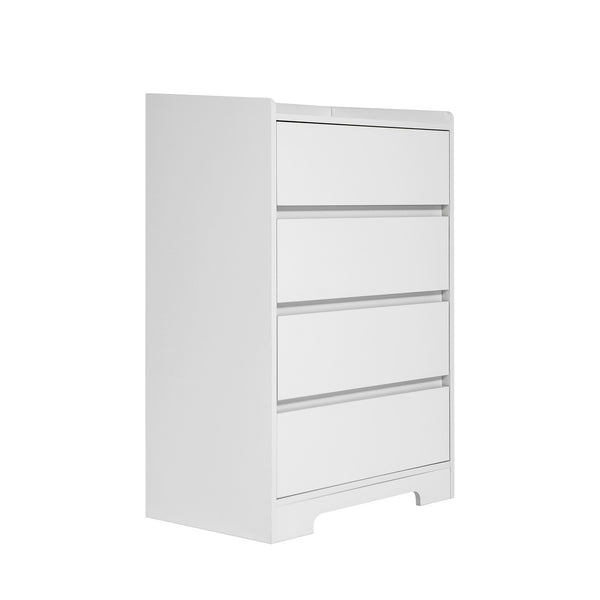 English Elm 4 Drawer Dresser with Anti-Tip Kit, Waterproof White Chest, Modern Sturdy Frame, Safe Smooth Drawers W132166400