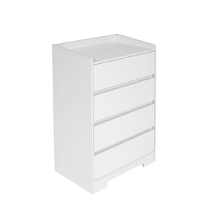 English Elm 4 Drawer Dresser with Anti-Tip Kit, Waterproof White Chest, Modern Sturdy Frame, Safe Smooth Drawers W132166400