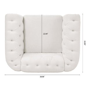 English Elm 1 Seater Teddy Velvet Accent Chair with Pocket Spring Support and Acrylic Legs W680P430879