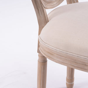 English Elm French Country Barstools Solid Wood Cabriole Legs Upholstered Cushion Set of 2 W1622P411782