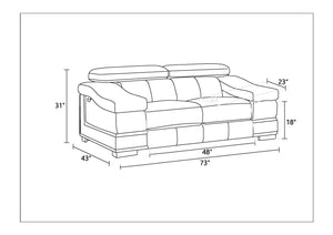 English Elm Top Grain Italian Leather Loveseat - Elegant Comfort, Durable Design & Modern Style For Any Space B05777875-GIGA