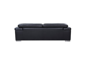 English Elm Top Grain Italian Leather Sofa - Luxurious Black Comfort With Modern Design & Durable Construction B05777876-GIGA
