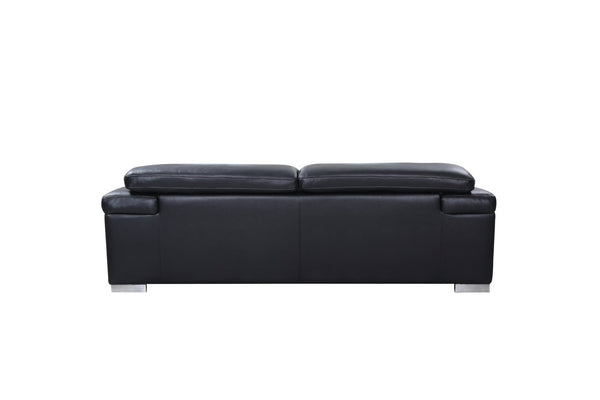 English Elm Top Grain Italian Leather Sofa - Luxurious Black Comfort With Modern Design & Durable Construction B05777876-GIGA