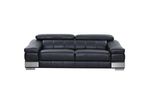 English Elm Top Grain Italian Leather Sofa - Luxurious Black Comfort With Modern Design & Durable Construction B05777876-GIGA