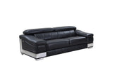 English Elm Top Grain Italian Leather Sofa