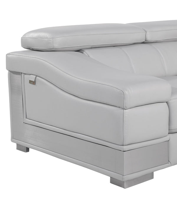 English Elm Top Grain Italian Leather Sofa - Luxurious Light Gray Design With Superior Comfort & Modern Style B05777879-GIGA