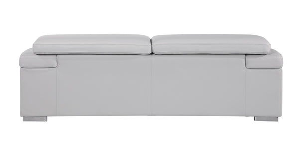 English Elm Top Grain Italian Leather Sofa - Luxurious Light Gray Design With Superior Comfort & Modern Style B05777879-GIGA