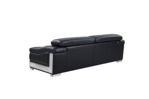 English Elm Top Grain Italian Leather Sofa - Luxurious Black Comfort With Modern Design & Durable Construction B05777876-GIGA