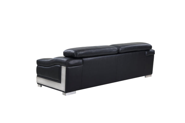 English Elm Top Grain Italian Leather Sofa - Luxurious Black Comfort With Modern Design & Durable Construction B05777876-GIGA