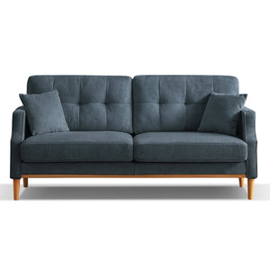 English Elm Living Space Three Seat Sofa Waterproof Polyester Upholstery with Usb Charging Port Dark Blue W82072359