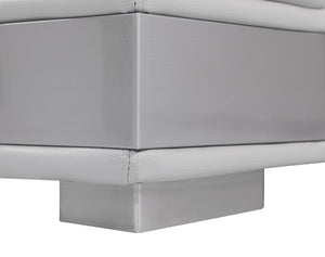 English Elm Top Grain Italian Leather Loveseat In Light Gray - Luxurious Comfort For Modern Living Spaces! B05777878-GIGA