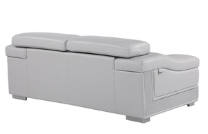 English Elm Top Grain Italian Leather Loveseat In Light Gray - Luxurious Comfort For Modern Living Spaces! B05777878-GIGA