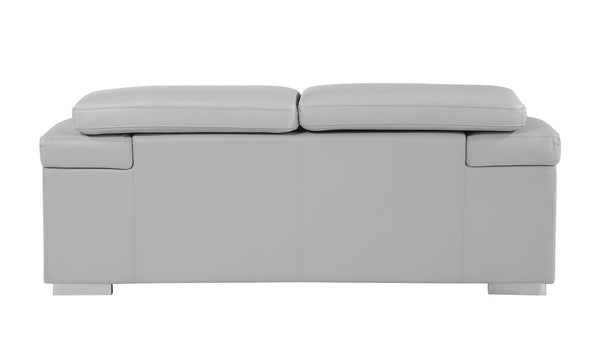 English Elm Top Grain Italian Leather Loveseat In Light Gray - Luxurious Comfort For Modern Living Spaces! B05777878-GIGA