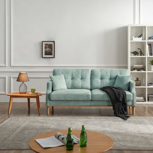 English Elm Living Space Three Seat Sofa Waterproof Polyester Upholstery with Usb Charging Port W82072357