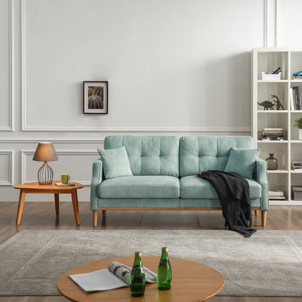 English Elm Living Space Three Seat Sofa Waterproof Polyester Upholstery with Usb Charging Port W82072357