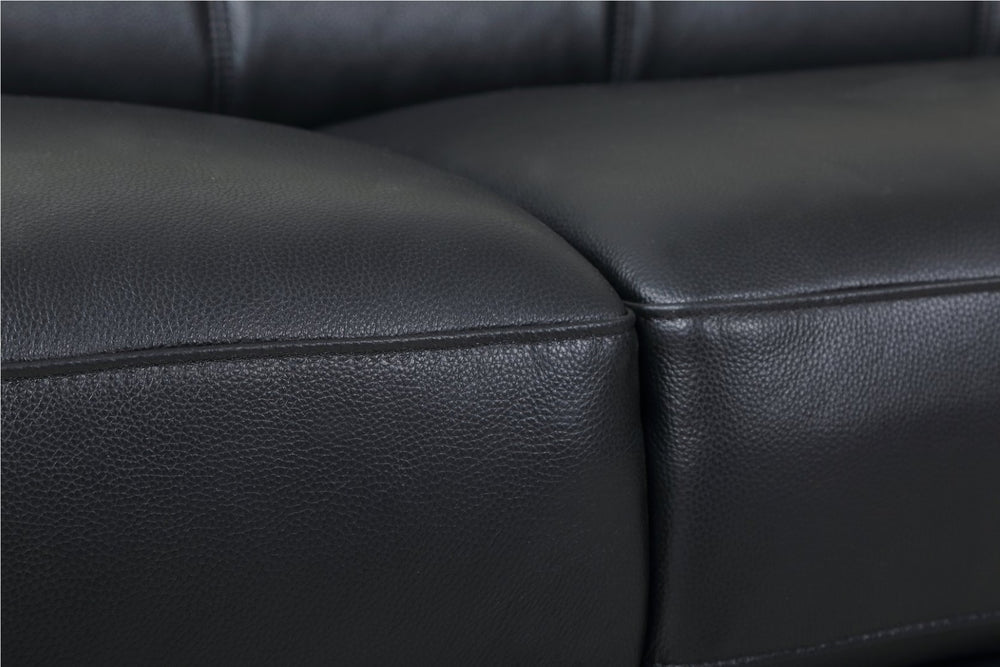 English Elm Top Grain Italian Leather Sofa - Luxurious Black Comfort With Modern Design & Durable Construction B05777876-GIGA