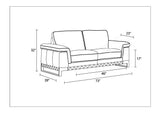 English Elm Top Grain Italian Leather Loveseat