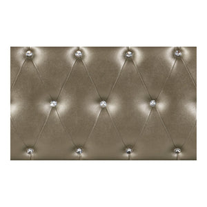English Elm Glamorous Queen Bed Tufted Faux Leather Frame with Crystal Accents Hollywood Regency Style B011S00306