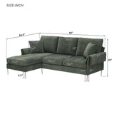Hearth and Haven Warren L Shaped Sectional Sofa with Reversible Chaise, Green