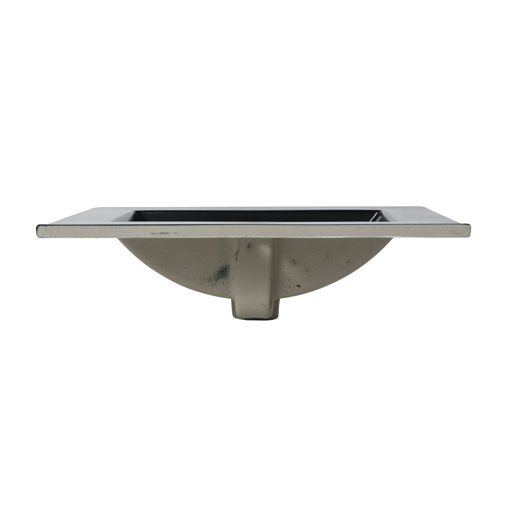 English Elm 24" Black Ceramic Top Sink with Integrated Countertop, Pre-Drilled Faucet Hole, Easy Clean Finish (Fits Vanity) W99989936