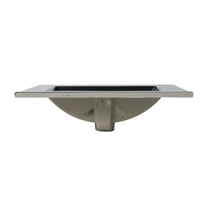 English Elm 24" Black Ceramic Top Sink with Integrated Countertop, Pre-Drilled Faucet Hole, Easy Clean Finish (Fits Vanity) W99989936