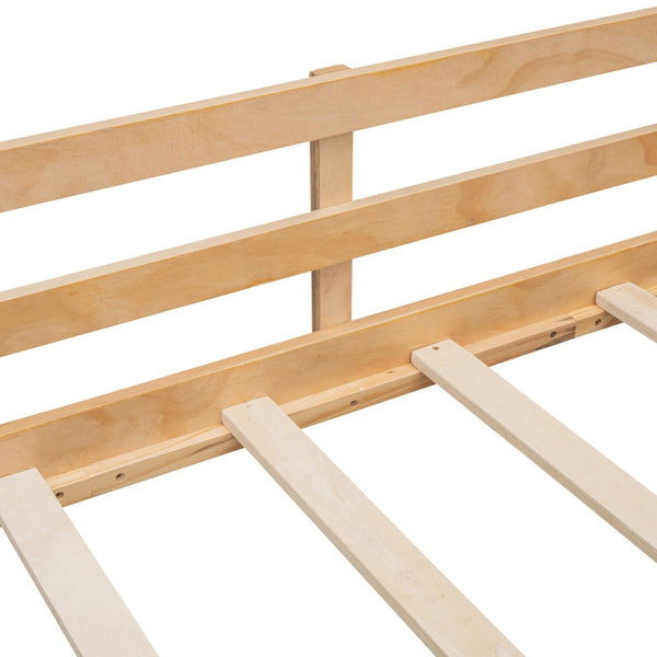 English Elm Twin Pine Loft Bed with Slide Climbing Rope Chalkboard and Rolling Storage Boxes WF299308AAM