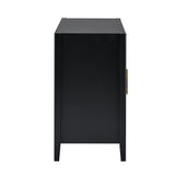 Hearth and Haven Accent Storage Cabinet with Metal Handles, Black WF300428AAB