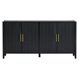 Hearth and Haven Accent Storage Cabinet with Metal Handles, Black WF300428AAB