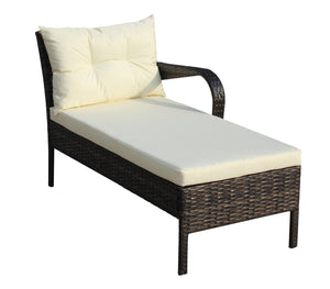 English Elm Outdoor 2-Piece Wicker Patio Conversation Set with Beige Cushions, UV & Water-Resistant Brown Rattan loveseat W20966894