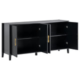 Hearth and Haven Accent Storage Cabinet with Metal Handles, Black WF300428AAB