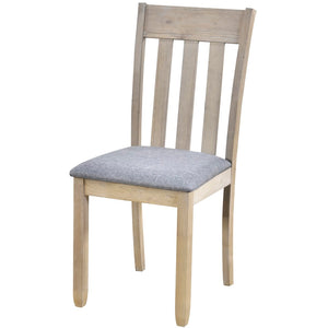 English Elm Trexm Extendable Round Dining Set Rubberwood Legs Upholstered Chairs Modern Farmhouse Natural Wood Wash ST000038AAD