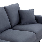 English Elm Modern Grey Three-Seat Sofa With Thick Sponge and Two Pillows, 87.40Inch