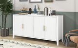 Hearth and Haven Accent Storage Cabinet with Metal Handles, White WF300428AAK