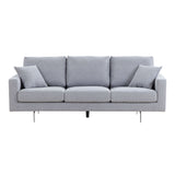 Modern 3-Seat Sofa Couch, Light Grey with 2 Pillows - Versatile & Stylish