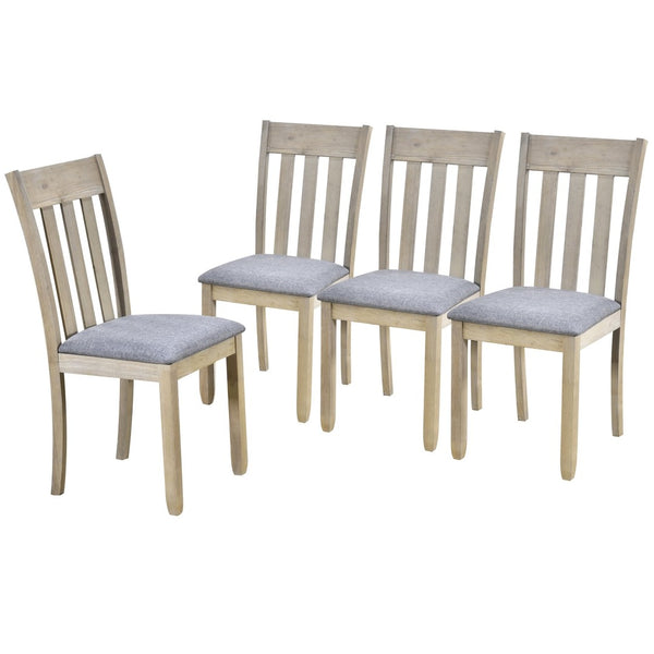 English Elm Trexm Farmhouse Round Extendable Dining Table Rubberwood Legs Natural Wash Finish WF299348AAD