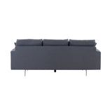 English Elm Modern Grey Three-Seat Sofa With Thick Sponge and Two Pillows, 87.40Inch