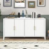 Hearth and Haven Accent Storage Cabinet with Metal Handles, White WF300428AAK