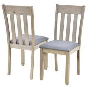 English Elm Trexm Extendable Round Dining Set Rubberwood Legs Upholstered Chairs Modern Farmhouse Natural Wood Wash ST000038AAD