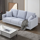 English Elm Modern Three Seat Sofa Couch With 2 Pillows, Light Grey Perfect For Every Occasion