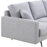 English Elm Modern Three Seat Sofa Couch With 2 Pillows, Light Grey Perfect For Every Occasion