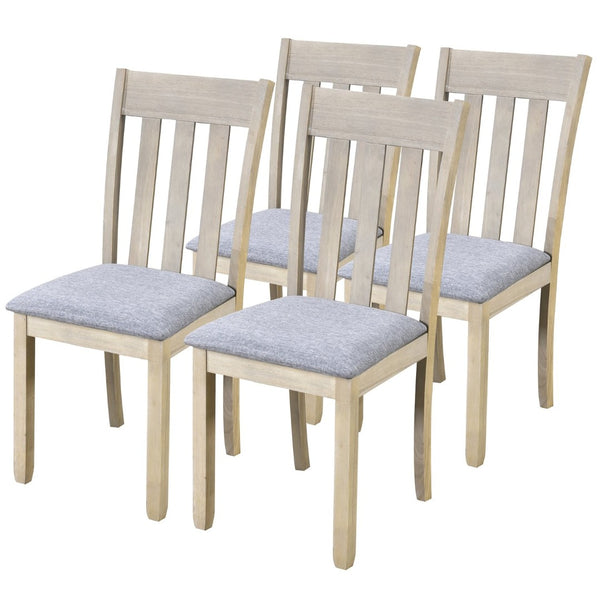 English Elm Trexm Farmhouse Round Extendable Dining Table Rubberwood Legs Natural Wash Finish WF299348AAD