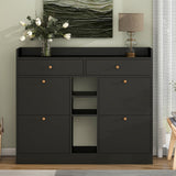 Modern 4-Drawer Shoe Cabinet with 2-Tier Storage for Entryway