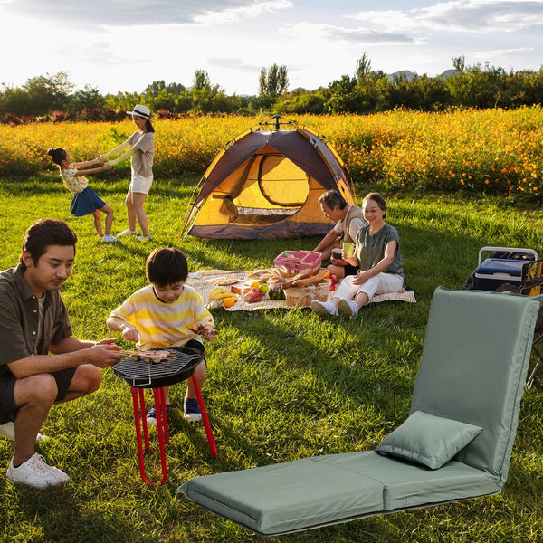 English Elm Foldable Low-Profile Portable Chair with 14-Position Recline, Lightweight Carry Bag for Beach Camping W24463605
