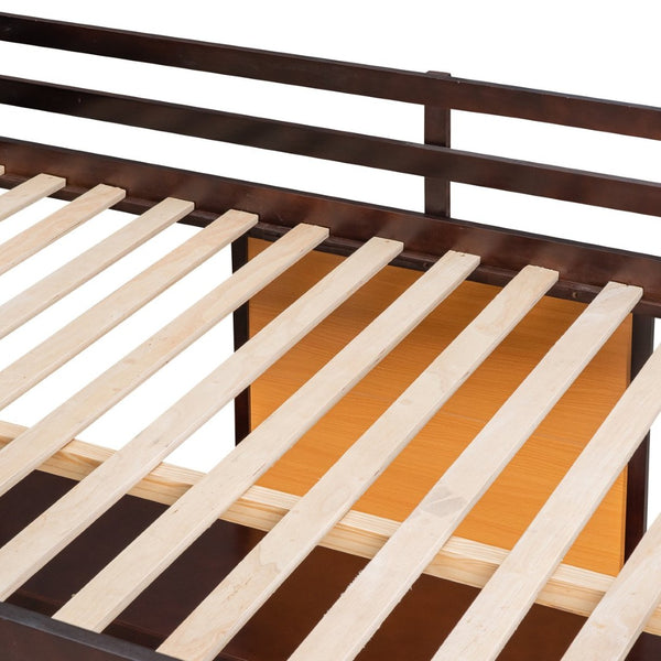 English Elm Twin Loft Bed with Desk Drawers and Writing Board Pinewood Frame Kids Bedroom LT000353AAP