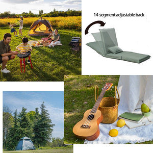 English Elm Foldable Low-Profile Portable Chair with 14-Position Recline, Lightweight Carry Bag for Beach Camping W24463605