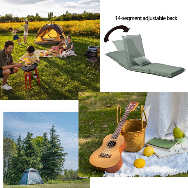 English Elm Foldable Low-Profile Portable Chair with 14-Position Recline, Lightweight Carry Bag for Beach Camping W24463605