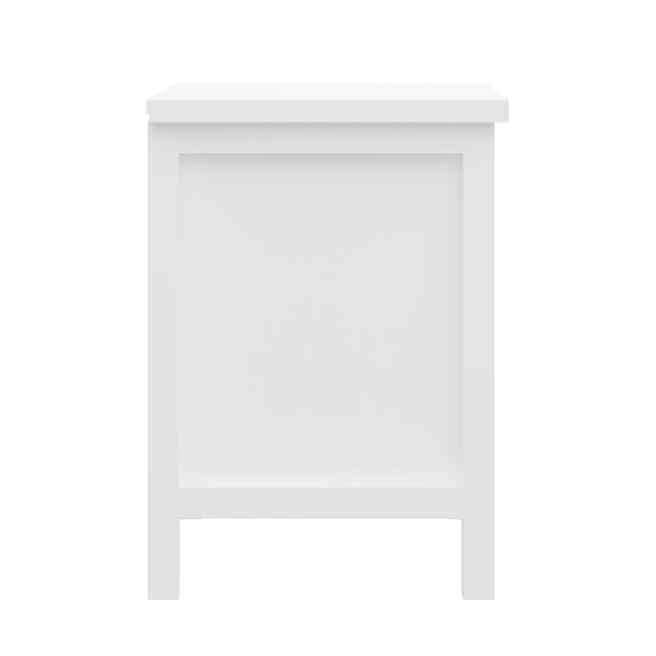 English Elm Versatile Solid Wood 2-Drawer Nightstand — Rustic White Bedside Table, Durable, Compact, Easy Assembly B03790057